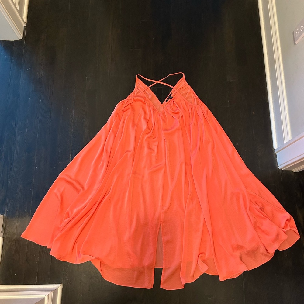 Coral handkerchief dress
